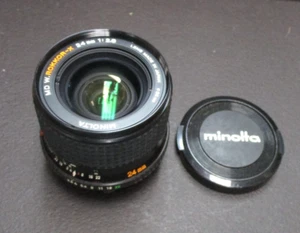 Minolta MD W. Rokkor-X 24mm 2.8 lens with lens covers. Mint minus - Picture 1 of 5