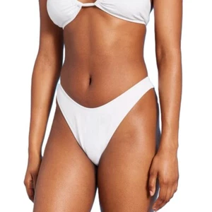 Wild Fable Womens S (4-6) White Low-Rise Ultra High Leg Cheeky Bikini Bottom - Picture 1 of 5