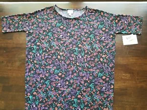 Tunica LuLaRoe IRMA T taglia XXS sfondo nero stampa floreale e farfalla - Foto 1 di 5