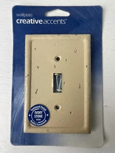 Cubierta de interruptor de luz de placa de pared de piedra marfil Creative Accents 1 palanca única - Imagen 1 de 2