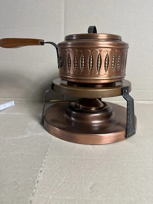 Feuerzangenbowle Set Kupfer 70er Jahre, Brenner Pfanne Topf Stövchen Camping - Bild 1 von 4
