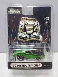 Muscle Machines 5th Anniversary 1970 Plymouth Cuda Green Diecast 1:64 Scale - Picture 1 of 6