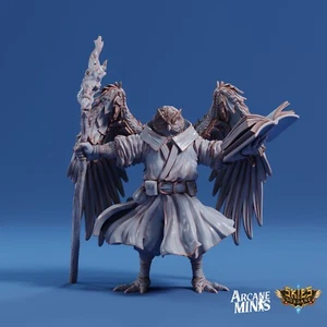 D&D Miniatur Aarakocra Strixian Eule Wizard Pose 1 Dungeons und Drachen - Bild 1 von 4