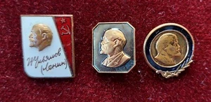 UdSSR. 3 Gedenk Pin Anstecker von Wladimir Lenin. - Bild 1 von 3