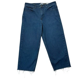 Volcom Men’s Jeans 31 Cropped Raw Hem Billow Loose Tapered Medium Wash - Picture 1 of 12