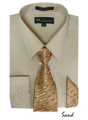 Camisa de vestir para hombre + corbata a juego + conjunto de pañuelos 25 colores únicos talla 15~20 Foto 1 de 2