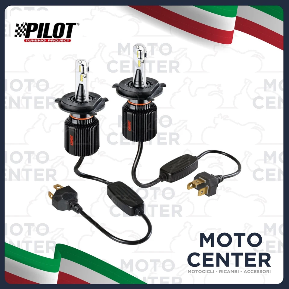 COPPIA LAMPADE LED PILOT SERIE 3 BLADE  9-32 V. - H4 - 20W - P43T - 6500K - Immagine 1 di 1