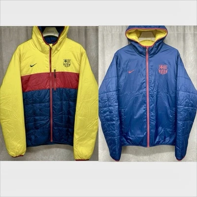 Chaqueta acolchada reversible Nike FC Barcelona para hombre XL cremallera completa abrigo de fútbol FCB Foto 1 de 4