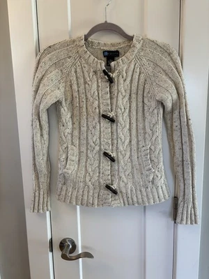 Cárdigan Suéter Vintage Años 90 Y2K Mujer Pequeño Pequeño Toggle Cottagecore Fairy Foto 1 de 4