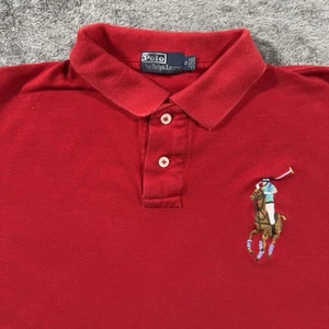 Polo Ralph Lauren Hemd Herren Big Pony Herren M Rot Baumwolle Mesh Freizeit Preppy Top - Bild 1 von 10