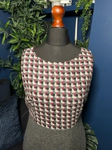 Laura Ashley Moon 100% Wool Tweed Pinafore Dress Grey Sleeveless Womens Uk 14 - Picture 1 of 6