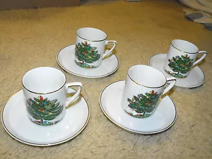 Divertente set tazza e piattino a tema albero di Natale - articolo 4 paia # 25294 - Foto 1 di 6