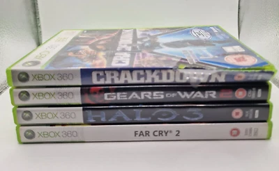 Xbox 360 Games Halo 3 Gears of War 2 Far Cry 2 Crackdown Tested Complete Bundle - Image 1 of 4