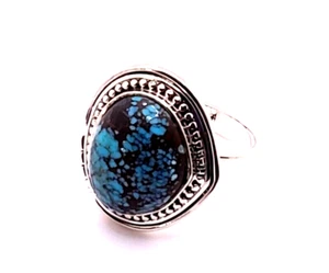 Anillo artesanal azul luna turquesa en plata esterlina 4,75 quilates talla -7 - Imagen 1 de 5