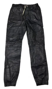 Zanerobe Men's Black Leather Tapered Jogger Pants Retail $599 Size 32 N2 NWD NEW - Imagen 1 de 2