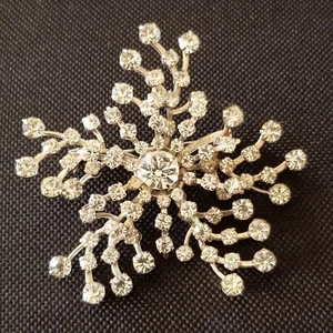 Vtg SCHURIN RHINESTONE SNOWFLAKE Pin Pendant Brooch - Picture 1 of 13