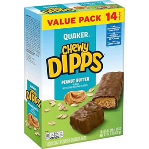 Quaker Chewy Dipps Granola Bars, Peanut Butter, 1.05 Oz Bars, 14 Ct - Imagen 1 de 16