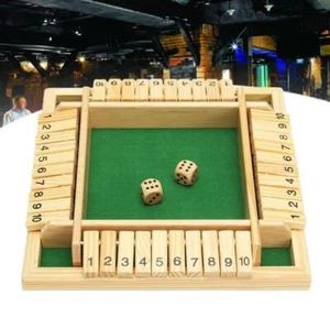 Holz Würfelspiel Klappenspiel Brettspiel Klappbrett für Shut the Box Spiel - Bild 1 von 8