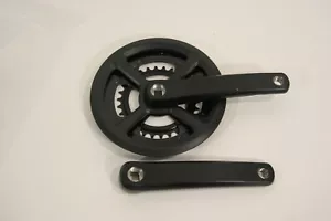 Fuji Crankset w/Chain Guide 170mm alloy 6/7/8 spd 2 x 46/30t Black FBC13 - Picture 1 of 2