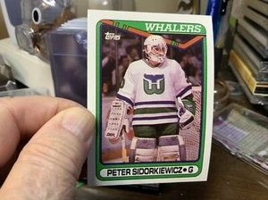 1990-91 Topps Hockey Card Peter Sidorkiewicz Hartford Whalers #14 - Picture 1 of 2