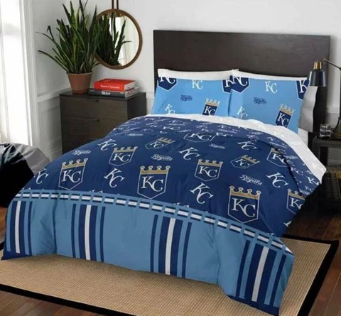 Kansas City Royals MLB Rotary Queen Bed in a Bag Set  NEW 2023 Cover