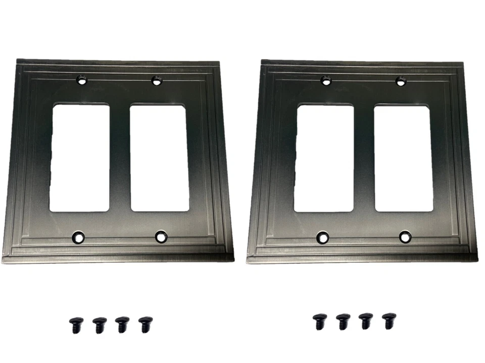 PLACA DE PARED (MÚLTIPLES QTYS) DOBLE BALANCÍN SALIDA NÍQUEL CEPILLADO Foto 1 de 4