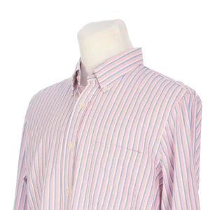 Camisa informal Brooks Brothers roja polar rosa azul blanco a rayas grande para hombre - Imagen 1 de 9