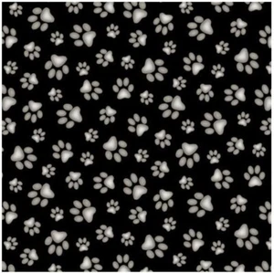 Elizabeths Studio – Adorable Pets – Paw Prints – Black - 181E-BLK, Fabric BTY - Picture 1 of 2
