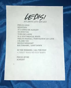 Ledisi Atlantic City NJ February 15, 2020 Show Used Setlist - Picture 1 of 1