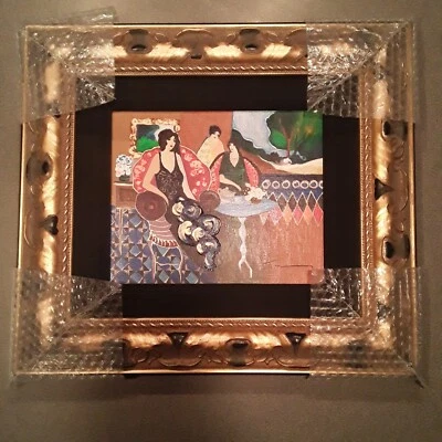 Itzchak Tarkay "Poses de salón" 2001 adornado a mano, lienzo mate/enmarcado Foto 1 de 4