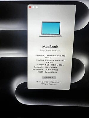 Apple MacBook MJY32LL/A ( 256 GB SSD, Intel Core M-5Y31, 1.3 GHz, 8 GB) Laptop - Image 1 of 4