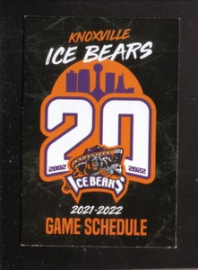 Knoxville Ice Bears--2021-22 Pocket Schedule--SPHL