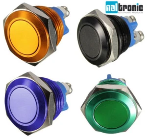 Pulsante in acciaio inox pulsante campanello 3A/250VAC 4 colori - 77 - Foto 1 di 2