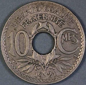 1921 FRANCE 10 CENTIMES EF-AU - Picture 1 of 10