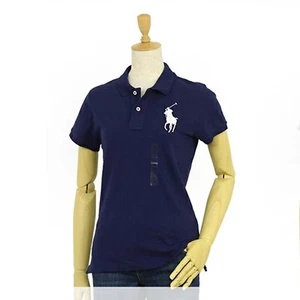 *MINOR DEFECT* Polo Ralph Lauren Women's Big Pony SKINNY FIT Polo - Navy - Large - Picture 1 of 5