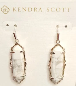 Kendra Scott White Howlite Earrings New With Tags - Picture 1 of 14
