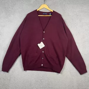 John Ashford cardigan maglione uomo taglia XL ampio vintage maglia cavo lana nuovo con etichette - Foto 1 di 9