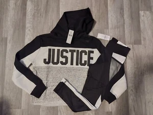NWT Justice Girls Outfit Logo Hoodie / Active Leggings Size 7 (R) - Picture 1 of 1