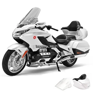 1/9 Honda Gold Wing Tour GL1800 Motorcycle Model Diecast Boys Toys Kids Silver - Picture 1 of 9