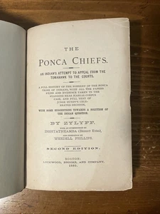 1880 Ponca Chiefs; Indian’s Attempt To Appeal From The Tomahawk To The Courts - Imagen 1 de 7