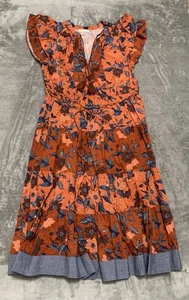 Ulla Johnson Ramona Dress 8 Floral Tiered Ruffle Sleeves Midi Length Pockets - Picture 1 of 13