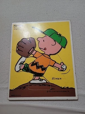 Rompecabezas de madera Playskool vintage años 50 Peanuts Gang Charlie Brown Foto 1 de 4