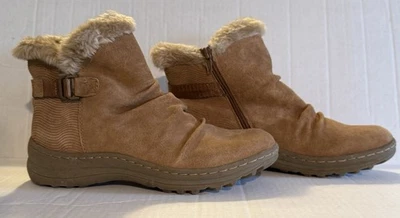 BareTraps Avita 冷天气踝靴 麂皮绒 棕褐色 人造毛皮衬里 ~ 女士 8 — 第 1/4 张图片