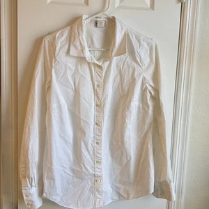 J.Crew Damen klassisches Button Down Hemd mit einem Hauch von Stretch, weiß, Gr. M. - Bild 1 von 4