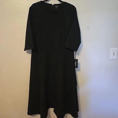 WORTH A-Line Midi Dress Black 16 NWT - Image 1 of 4
