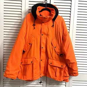 Abrigo Chaqueta Cabelas De Colección Para Hombres XXL EE. UU. GoreTex Caza Extraíble Capucha Naranja - Imagen 1 de 18