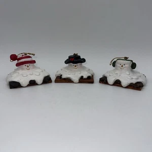 S’mores Schneemann Marshmallow Schokolade Graham schmelzend 3 Christbaumschmuck - Bild 1 von 24