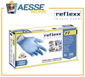 Gunti In Nitrile Reflexx 77 Food Line 100 Pz. Contatto Alimentare - Imagen 1 de 4