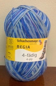 Nuevo Schachenmayr Regia 4 capas lana calcetín hilo madeja mezcla azul # 03765 - Imagen 1 de 5