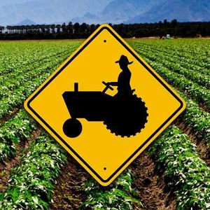TRACTOR CROSSING SIGN - Farm Safety Plaque - Country Garden - Riding Lawn Mower - Picture 1 of 6